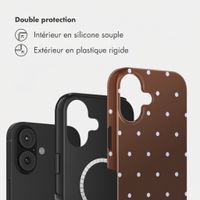 Selencia Coque arrière Vivid avec MagSafe Apple iPhone 17 - Happy Dots Chocolate