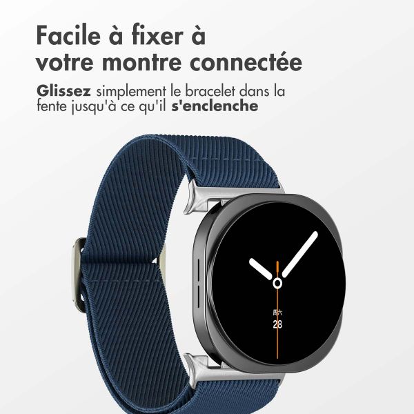 imoshion Bracelet en nylon élastique Samsung Galaxy Watch 8 (40/44mm) / Classic (46mm) - Bleu foncé