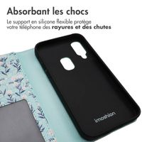 imoshion Étui de télephone portefeuille Design Samsung Galaxy A20e - Blue Flowers