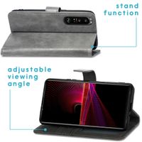 imoshion Étui de télephone portefeuille de luxe Sony Xperia 1 III - Gris