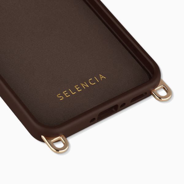 Selencia Coque arrière Rivièra avec MagSafe avec crochets amovibles Samsung Galaxy A17 (5G) / (4G) - Choco Brown