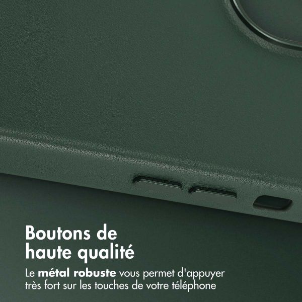 Accezz Coque arrière en cuir avec MagSafe Apple iPhone 13 - Cedar Green