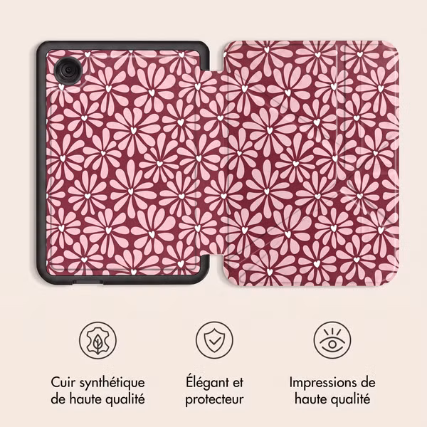 imoshion Étui de liseuse portefeuille design Pliable Kobo Clara Colour / BW - Bloom Love Blush