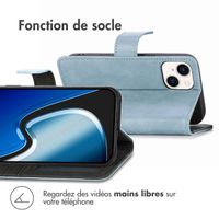 imoshion Étui de télephone portefeuille de luxe Apple iPhone 15 - Bleu clair