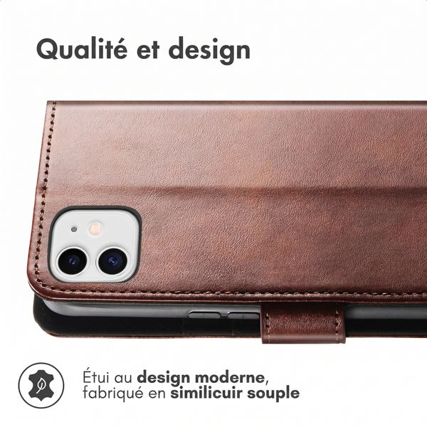 imoshion Étui de télephone portefeuille de luxe Apple iPhone 11 - Marron foncé