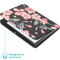 imoshion Design Slim Hard Case Sleepcover Kobo Clara HD - Blossom Watercolor Black