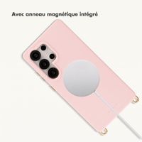 Selencia Coque arrière Rivièra avec MagSafe avec crochets amovibles Samsung Galaxy S25 Ultra - Sorbet Pink