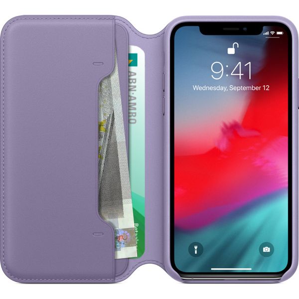Apple Étui de télephone portefeuille Leather Folio Apple iPhone X / Xs - Lila