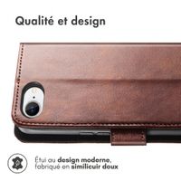 imoshion Étui de télephone portefeuille de luxe Apple iPhone SE (2022 / 2020) / 8 / 7 / 6(s) - Marron foncé