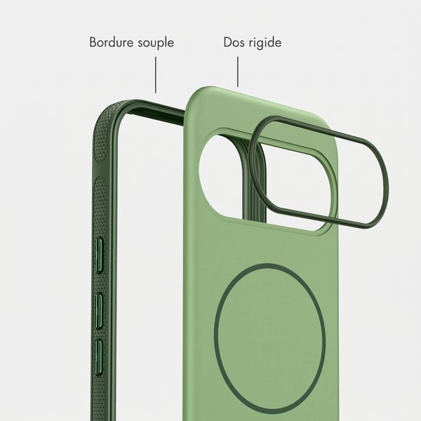 imoshion Coque arrière Color avec Thin MagSafe Ring Google Pixel 11 / 11 Pro / 10 / 10 Pro - Vert foncé