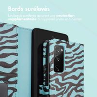imoshion Étui de télephone portefeuille Design Samsung Galaxy S20 FE - Black Blue Stripes