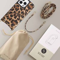 Selencia Coque de télephone Nova avec cordon et porte-cartes Apple iPhone 13 Pro - Leopard
