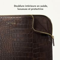 Selencia Pochette ordinateur Croco 15-16 pouces - Choco Brown