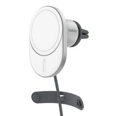 Belkin BoostCharge Pro Chargeur Voiture Sans Fil Magnétique - Support Téléphone Grille de Ventilation - Adaptateur Inclus