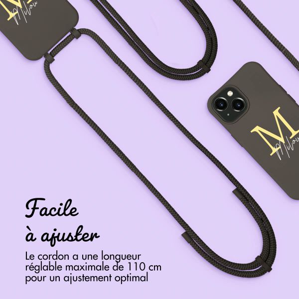 Coque Color MagSafe avec cordon amovible et photo et/ou texte personnalisés Apple iPhone 15 - Lettre