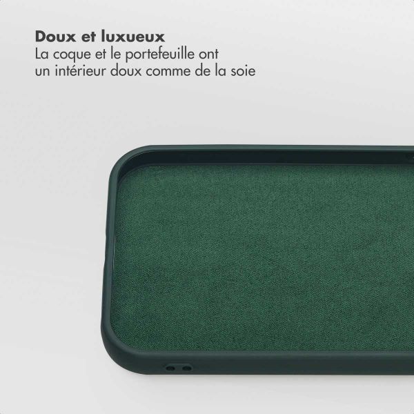 Selencia Étui portefeuille amovible Olyn avec MagSafe Apple iPhone 14 / 13 - Vert