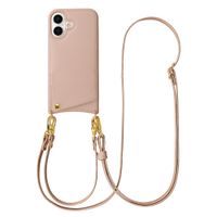 Selencia Coque de télephone Nova avec cordon et porte-cartes Apple iPhone 16 - Dusty Rose