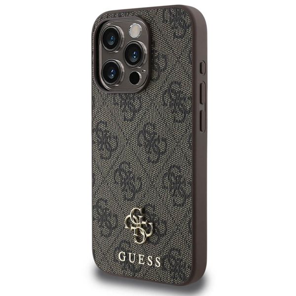 Guess Coque 4G Metal Logo MagSafe Apple iPhone 15 Pro - Marron
