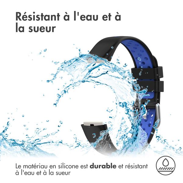 imoshion Bracelet sport silicone Fitbit Luxe - Black & Blue