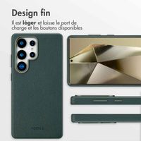 Accezz Coque arrière en cuir avec MagSafe Samsung Galaxy S25 Ultra - Cedar Green
