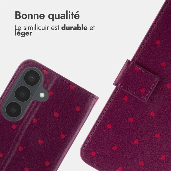 imoshion Étui de télephone portefeuille Design Samsung Galaxy S26 FE - Crush Check Coral Dust