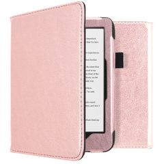 imoshion Étui de liseuse portefeuille en cuir végan Kobo Clara HD - Rose Doré
