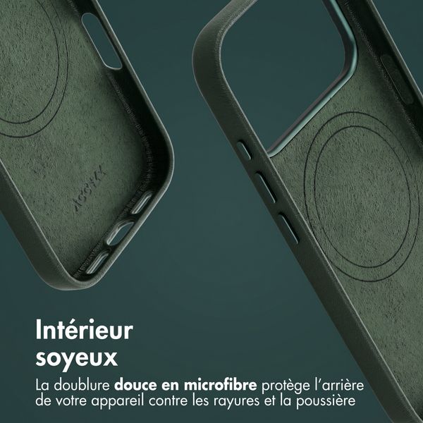 Accezz Coque arrière en cuir avec MagSafe Apple iPhone 18 Pro Max / 17 Pro Max - Cedar Green