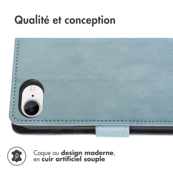 imoshion Étui de télephone portefeuille de luxe Apple iPhone 17e / 16e - Bleu clair
