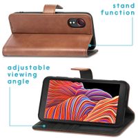imoshion Étui de télephone portefeuille de luxe Samsung Galaxy Xcover 5 - Marron