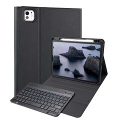 Accezz Étui de tablette portefeuille Bluetooth Clavier Apple iPad Pro 11 (2025) M5 / (2024) M4 - AZERTY / FR - Noir