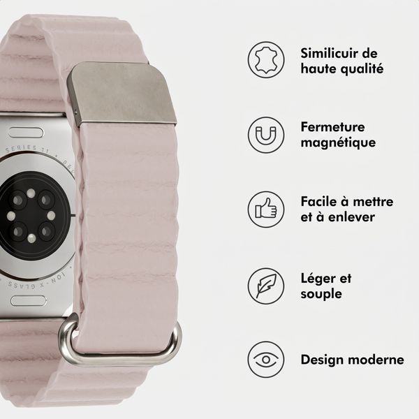 imoshion Bracelet magnétique en cuir synthétique Apple Watch | 44/45/46/49 mm - Beige