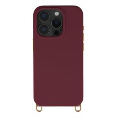 Selencia Coque arrière Rivièra avec MagSafe avec crochets amovibles Apple iPhone 15 Pro - Bold Burgundy