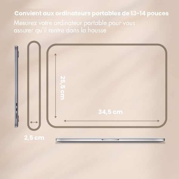 Selencia Pochette ordinateur velours côtelé 13-14 pouces - Pistache Cream