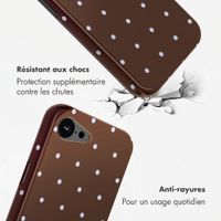 Selencia Coque arrière Vivid avec MagSafe Apple iPhone 17e / 16e - Happy Dots Chocolate