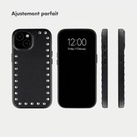 Selencia Coque arrière Studs avec MagSafe Apple iPhone 15 - Velvet Black