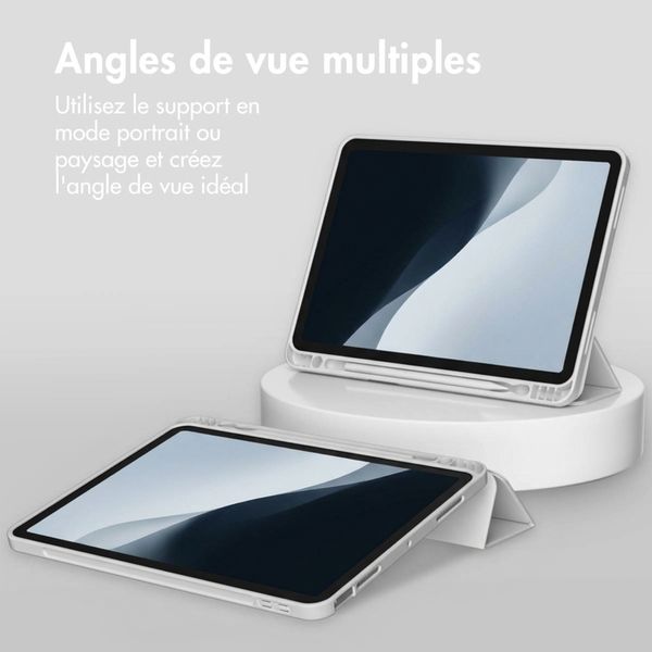 Accezz Coque tablette portefeuille Smart Silicone Apple iPad Air 11 pouces (2026) M4 / (2025) M3 / (2024) M2 / Air 5 (2022) / Air 4 (2020) - Gris