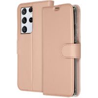 Accezz Étui de télephone Wallet Samsung Galaxy S21 Ultra - Rose Doré