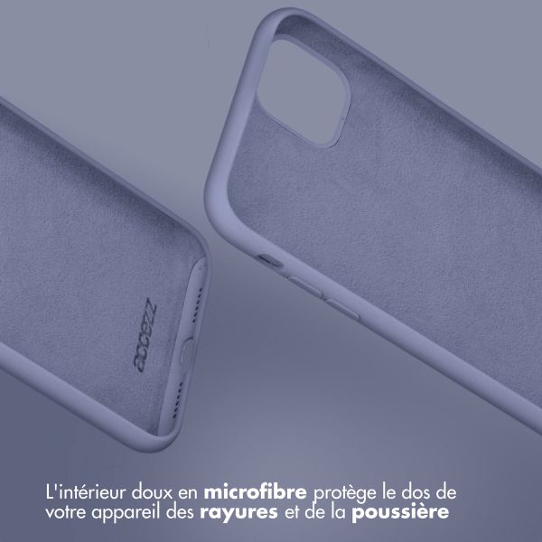 Accezz Coque Liquid Silicone Apple iPhone 15 Pro Max - Lavender Gray