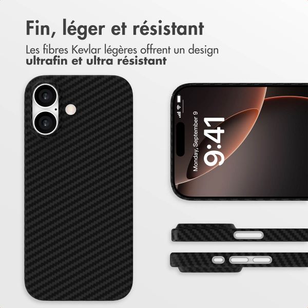 Accezz Coque Kevlar® MagSafe Apple iPhone 16 - Noir
