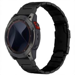 Accezz Bracelet en acier Titane mat  - Connexion Garmin 26 mm - Noir
