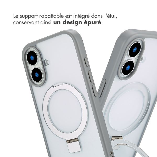 Accezz Coque Ring Stand avec MagSafe Apple iPhone 16 - Gris