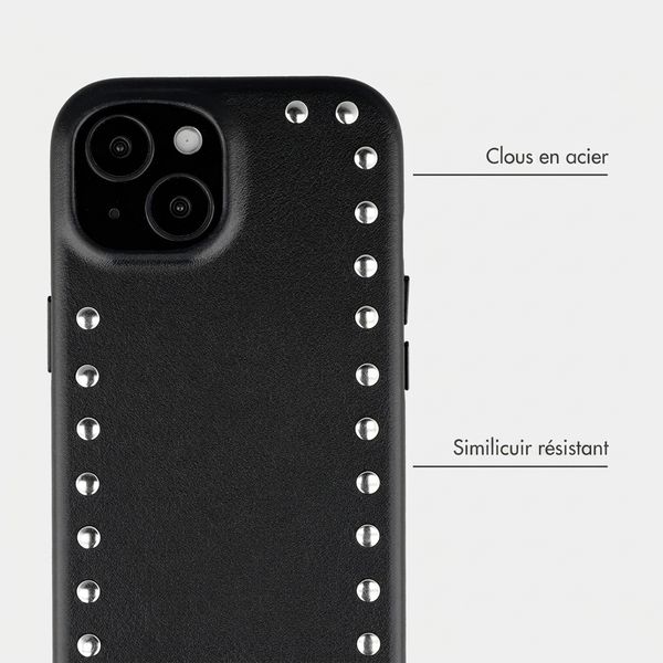 Selencia Coque arrière Studs avec MagSafe Apple iPhone 15 - Velvet Black