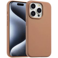 Accezz Coque Liquid Silicone avec MagSafe Apple iPhone 15 Pro - Marron clair