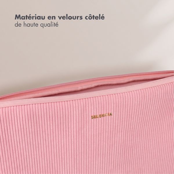Selencia Pochette ordinateur Corduroy 13-14 pouces - Soft Blush