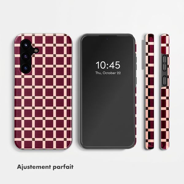 Selencia Coque arrière Vivid Samsung Galaxy S25 FE - Check This Burgundy