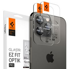 Spigen Optik Pro EZ Fit Lens Protector - Protection d'objectif de caméra (lot de 2) Apple iPhone 16 Pro (Max) / 15 Pro (Max) / 14 Pro (Max) - Black