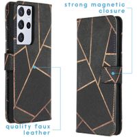 imoshion Design Softcase Bookcase Samsung Galaxy S21 Ultra - Black Graphic
