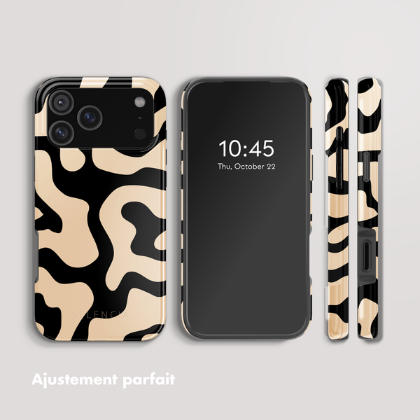 Selencia Coque arrière Vivid avec MagSafe Apple iPhone 17 Pro Max - Art Wave Black