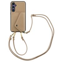 Selencia Coque de télephone Sera avec cordon et porte-cartes enveloppe Samsung Galaxy S23 FE - Taupe