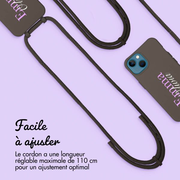 Coque Color MagSafe avec cordon amovible et photo et/ou texte personnalisés Apple iPhone 13 - Nom
